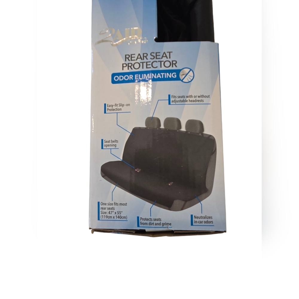 2Air Odor Eliminating Rear Seat Protective Cover Black One Size